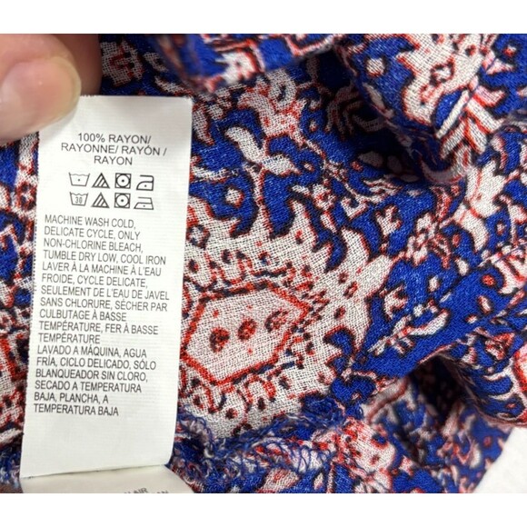 Lucky Brand Peasant Top Womens 1X Purple Floral Boho Flowy Relaxed Casual Comfy - Picture 7 of 9